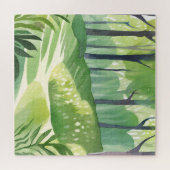 Whimsical Woods | Bos Waterverf Landschap Legpuzzel (Horizontaal)
