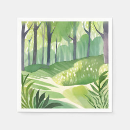 Whimsical Woods | Bos Waterverf Landschap Servet