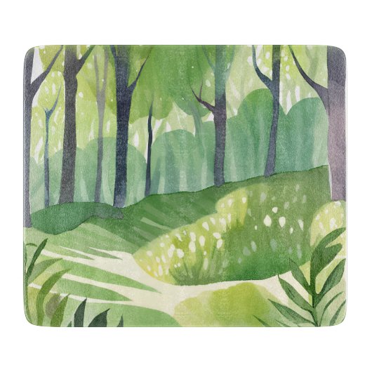 Whimsical Woods | Bos Waterverf Landschap Snijplank (Voorkant)