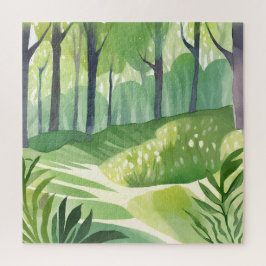 Whimsical Woods | Forest Watercolor Landscape Legpuzzel
