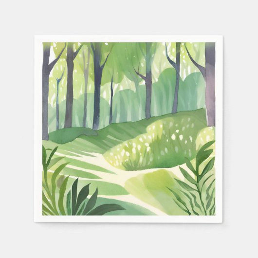 Whimsical Woods | Forest Watercolor Landscape Servet (Voorkant)