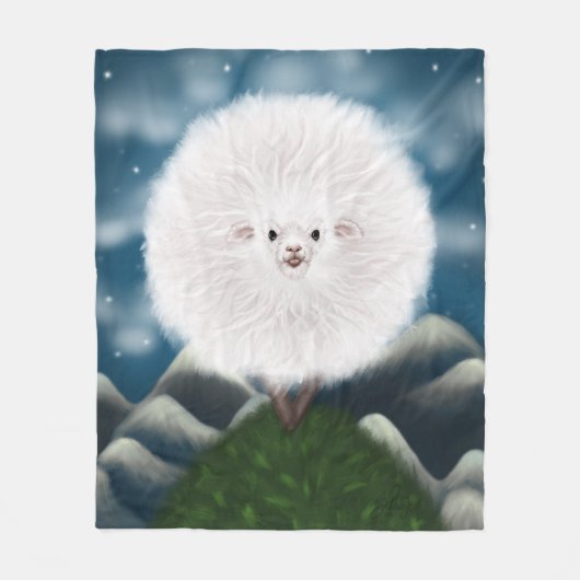 Whimsical Wooly: Gekke Super Fluffy Sheep op de Fleece Deken (Voorkant)