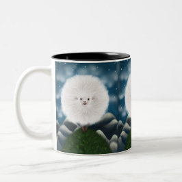 Whimsical Wooly: Gekke Super Fluffy Sheep op de Tweekleurige Koffiemok