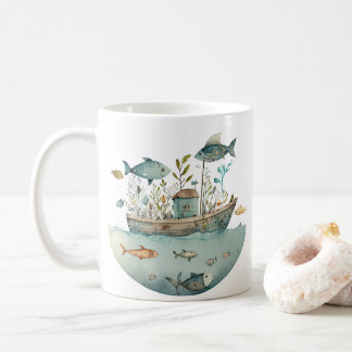 Whimsical woonboot koffiemok