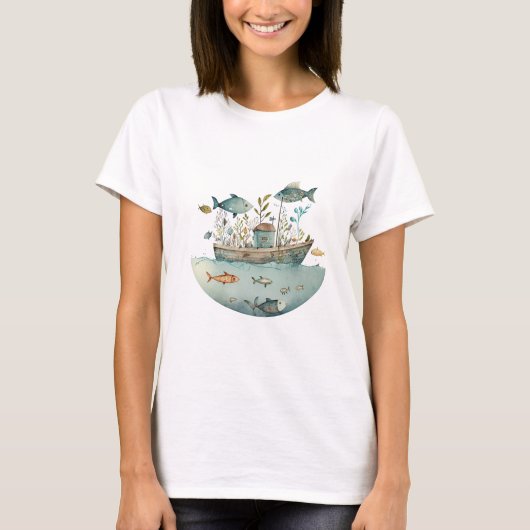 Whimsical woonboot t-shirt (Voorkant)