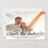 Whimsical Words | De zwarte Foto van het Manuscrip Magnetische Uitnodiging (Voorkant)