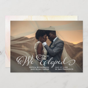 Whimsical Words   Foto-aankondiging van We Eloped Kaart