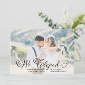 Whimsical Words | Foto-aankondiging van We Eloped Kaart (Staand voorkant)