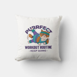 Whimsical Workout Cat Kussen