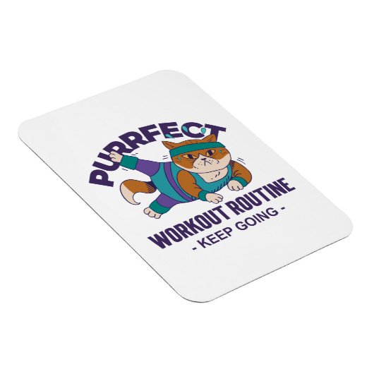 Whimsical Workout Cat Magneet (Rechterzijde)