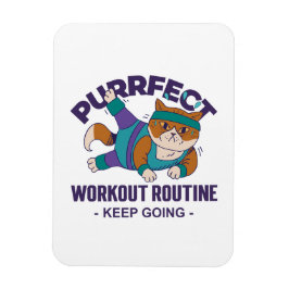 Whimsical Workout Cat Magneet