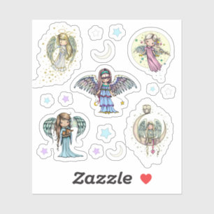 Whimsical World Angels Sweet Angel Art Sticker
