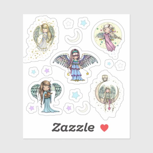 Whimsical World Angels Sweet Angel Art Sticker (Vel)