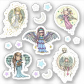 Whimsical World Angels Sweet Angel Art Sticker (Voorkant)