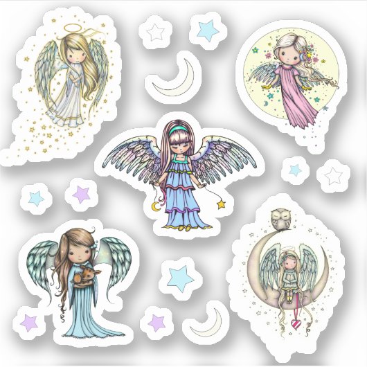 Whimsical World Angels Sweet Angel Art Sticker (Voorkant)