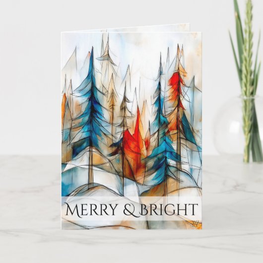 Whimsical Woud Winter Kerstmis Feestdagen Kaart (Voorkant)