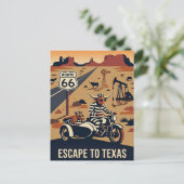 Whimsical WPA-stijl reizen Briefkaart (Staand voorkant)