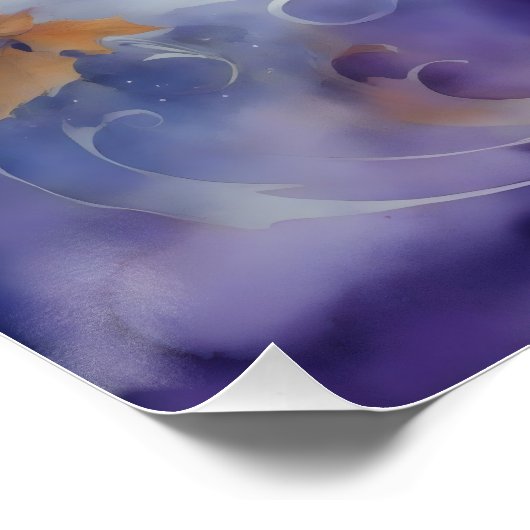 Whimsical Wraith: Het betoverde pompoenpad Perfect Poster (Hoek)