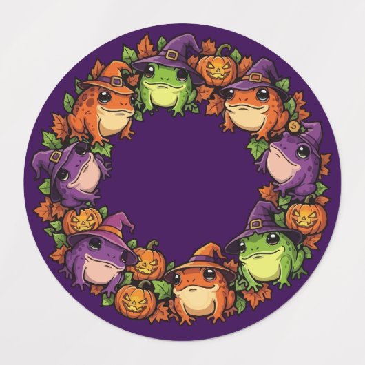 Whimsical Wreath Adorned With Toads Jackolanterns Labels (Design 1)