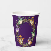 Whimsical Wreath Border Adorned With Witchy Toads Papieren Bekers (Achterkant)