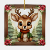 Whimsical Xmas Reindeer Holiday Decoration  🦌🎄 Keramisch Ornament (Achterkant)