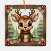 Whimsical Xmas Reindeer Holiday Decoration  🦌🎄 Keramisch Ornament (Voorkant)