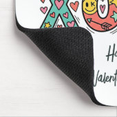 Whimsical "XOXO"Hearts Happy Valentine's Day  Muismat (Hoek)