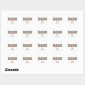 Whimsical "XOXO"Hearts Happy Valentine's Day  Ronde Sticker (Vel)