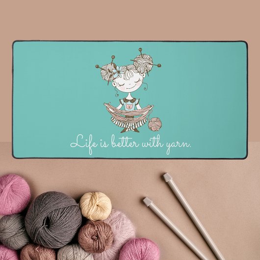Whimsical Yarn Lover Meisje  Bureaumat