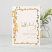 Whimsical Yellow Baby shower Invitation Kaart (Staand voorkant)