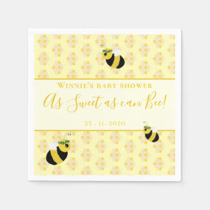 Whimsical Yellow Bee Honingraat Baby shower Decor Servet