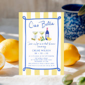 Whimsical Yellow Blue Ciao Bella Vrijgezellenfeest Kaart