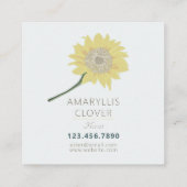 Whimsical Yellow Blue Sunflower Painted Flowers Vierkante Visitekaartje (Achterkant)