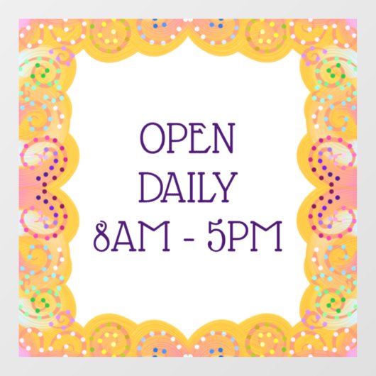 Whimsical Yellow Border Raamsticker (Vel)