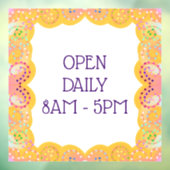 Whimsical Yellow Border Raamsticker (Vel 3)