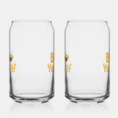 Whimsical Yellow Bumblebee and Quote Blikvorm Glas (Rechts)