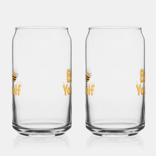 Whimsical Yellow Bumblebee and Quote Blikvorm Glas (Rechts)