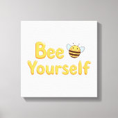 Whimsical Yellow Bumblebee and Quote Canvas Afdruk (Voorkant)