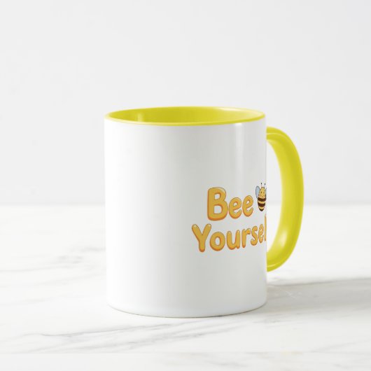 Whimsical Yellow Bumblebee and Quote Mok (Voorkant rechts)