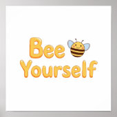 Whimsical Yellow Bumblebee and Quote Poster (Voorkant)