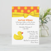 Whimsical Yellow Duck Baby shower Invitation Kaart (Staand voorkant)