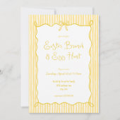 Whimsical Yellow Easter Brunch Egg Hunt Uitnodigin Kaart (Voorkant)
