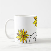 Whimsical Yellow Flower Doodle Art Koffiemok (Links)