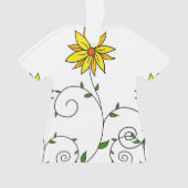 Whimsical Yellow Flower Doodle Art Ornament (voorkant)