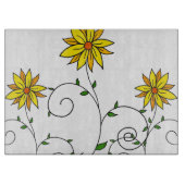 Whimsical Yellow Flower Doodle Art Snijplank (Voorkant)