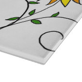 Whimsical Yellow Flower Doodle Art Snijplank (Hoek)