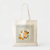 Whimsical Yellow Gnome Honey Bee Market Tote Bag (Voorkant)