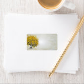 Whimsical Yellow Golden Rod Heart Leafed Tree Etiket (Insitu)