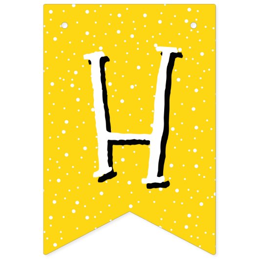 Whimsical Yellow Happy Birthday Vlaggetjes (Tweede vlag)