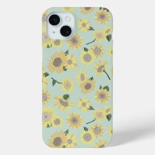 Whimsical Yellow Oranje Blauwgroen geverfde zonneb iPhone 15 Mini Hoesje